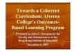 Towards a Coherent Curriculum: Alverno College’s Outcomes- … · 2008. 11. 9. · Curriculum: Alverno College’s Outcomes-Based Learning Program Presented by John C. Savagian