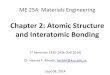 Chapter!2:!Atomic!Structure! andInteratomicBondingfac.ksu.edu.sa/sites/default/files/me254_ch2_drhamad_08sept2014.… · ME#254:#Materials#Engineering#! Chapter!2:!Atomic!Structure!