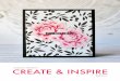 ALTENEW PRESENTS CREATE & INSPIRE · sentiment using stamps from Super Script 2 Stamp Set with Dusk Dye Crisp Ink 6. Using masking paper create masks for stamped flowers and mask