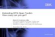 Extending DITA Open Toolkit: How crazy can you get? · –Setting MYTARGET='ECLIPSE' may remove next/previous links –Setting MYTARGET='MyWidget' may add special styles to every