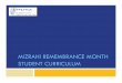 MIZRAHI REMEMBRANCE MONTH STUDENT CURRICULUM - … · 2019. 3. 28. · piloted, curriculum that has been proven to engage students and community members, and also facilitate discussions