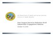 Peer Support Services Stakeholder Engagement …...2018/10/10  · NCDHHS Division of MH/DD/SAS & Division of Health Benefits | Peer Support Services Definition Stakeholder E ngagement