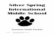 Silver Spring International Middle School · 2019. 6. 22. · Have your child check his/her work after each assignment. Check your child’s work after each assignment. Check the