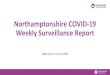 Northamptonshire COVID-19 Weekly Surveillance Report€¦ · Total and Weekly Summary . This graph shows the number of people who have tested positive for COVID-19 in Northamptonshire