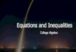 CollegeAlgebra 04 Equations and Inequalities ... Absolute Value Equations An absolute value equationin