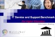 IT Service and Support Benchmark - Amazon Web Services · IT Service and Support Benchmark for Higher Education Benchmarking is MetricNet’s Core Business Call Centers Telecom Information