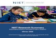NIET Research Summary · NIET Research Summary : Winter 2020 | 4 NIET Teaching Standards Rubric and Observation System NIET focuses on the development of the educator through a structured,