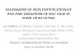ASSESSMENT OF IRON FORTIFICATION OF RICE AND … · ASSESSMENT OF IRON FORTIFICATION OF RICE AND IODIZATION OF SALT SOLD IN SOME CITIES IN PNG V J TEMPLE, N KYAKAS, S GRANT, J BAUTAU,