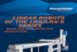LINEAR ROBOTS OF THE LRX/LRX-S SERIES - KraussMaffei€¦ · Applications Insertion, demolding, packaging Special features Speed, precision, durability, cost-efficiency Working space