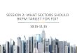 SESSION 2: WHAT SECTORS SHOULD BKPM …...2018/05/08  · FDI only) 3. Indonesia top export sectors (ITC data) 4. Indonesia top import sectors (ITC data) 5. Global FDI flows by sector