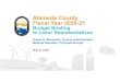 Alameda County Fiscal Year 2020-21 20-21 Labor … · Fiscal Year 2020-21 Budget Briefing to Labor Representatives Susan S. Muranishi, County Administrator Melanie Atendido, ... $31.4
