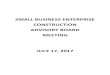 SMALL BUSINESS ENTERPRISE CONSTRUCTION ADVISORY … · 7/17/2017  · SBE CONSTRUCTION CERTIFICATION UPDATE REPORT 6 . MAY 15, 2017 MEETING MINUTES 7 . Internal Services Department