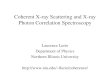 Coherent X-ray Scattering and X-ray Photon Correlation ... 10 - Coherent X-… · Photon Correlation Spectroscopy Laurence Lurio Department of Physics. ... Typical applications are