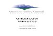 ORDINARY MINUTES - Meander Valley Council...Yes we will. Meander Valley Council Ordinary Meeting Minutes 8 May 2018 Page 5 2. COUNCILLOR QUESTIONS WITH NOTICE – MAY 2018 Nil 3. COUNCILLOR