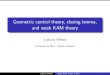 Geometric control theory, closing lemma, and weak KAM theoryrifford/Papiers_en_ligne/CORTONA.pdf · 2011. 10. 2. · Geometric control theory, closing lemma, and weak KAM theory Ludovic