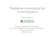 Radiative corrections for muon physics · 2016. 5. 17. · muon physics Robert Szafron Precision Radiative Corrections for Next Generation Experiments Workshop May 16-19, 2016 Jefferson