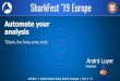 SharkFest ’19 Europe · 2019. 11. 19. · TShark, the Swiss army knife André Luyer Rabobank. #sf19eu • Palacio Estoril Hotel, Estoril, Portugal • Nov 4 - 8 ... Marketing CLR