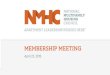 MEMBERSHIP MEETING - NMHC · MEMBERSHIP MEETING April 23, 2015. WELCOME Two New Firms to the Executive Committee Six New Firms to the Board of Directors. MEMBERSHIP REPORT As of April