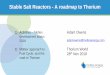 Stable Salt Reactors - A roadmap to Thorium · 2018. 11. 4. · tank with integral primary heat exchangers, 525-630C •SSR-W300 NaCl-AnCl3 fuelled •WATSS (Waste to Stable Salt)