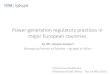 Power generation regulatory ... - Clean Energy Solution · supranational regulation at the European level is the Renewable Energy Directive (2009/28/EC). • The Renewable Energy