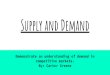 Supply and Demand · 2019. 9. 23. · Supply and Demand Demonstrate an understanding of demand in competitive markets. By: Carter Greene. Kickoff: Go to Google Classroom and complete
