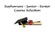 Sophomore Junior Senior Course Selection€¦ · Course Selection All students will take a minimum of 6 classes per semester (6 credits per year) Required Classes Sophomore Junior
