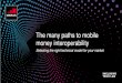 The many paths to mobile money interoperability · 2020. 7. 27. · GSMA’s position on interoperability Interoperability is a strategic priority for mobile money providers in order