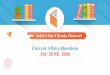 Current Affairs Questions 3rd JUNE 2020 - WiFiStudy.com · 2020. 6. 4. · D. Jagat Prakash Nadda . Recently, the Government has banned ‘WeTransfer’ website citing security reasons