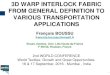 3D WARP INTERLOCK FABRIC FROM GENERAL DEFINITION …...Production of 3D warp interlock fabrics 3D warp interlock fabric made with E-glass and Polypropylene commingled yarns 3D warp