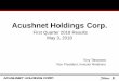 Acushnet Holdings Corp.€¦ · This presentation should be read with the accompanying webcast and related earnings release. 2 . David Maher President and Chief Executive Officer