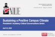 Sustaining a Positive Campus Climate - Nc State University · 2020. 4. 24. · National Initiative for Leadership & Institutional Effectiveness 310 Poe Hall, Box 7801 I Raleigh, NC