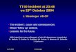 TT40 incident at 23:46 on 25 October 2004 - USPAS · 25.11.2004 J. Wenninger 5 (Very) few words on interlocks •The TT40/TI8 lines are equipped with a beam interlock system that