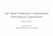 Tax Base Protection: Implications from Korea’s Experience 2... · 2016. 12. 22. · • Tax Revenue (% GDP) rises with growth. • Tax Structure: theory vs. practice – Evolving