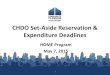 CHDO Set-Aside Reservation & Expenditure Deadlines · 2015. 5. 7. · Slide 9 §92.2 Commitment §92.250 Underwriting §92.300 CHDO Certification. IDIS Certification Slide 10 •IDIS