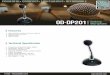 OD-DP201Microphone Desktop Features · OD-DP201 Microphone. Odionix POWERFUL COMPACT LIGHTWEIGHT AFFORDABLE e-mail : info@odionix.com Pleasant 4-tone chime Push to talk switch Flexible
