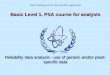 Basic Level 1. PSA course for analysts - IAEA · 2010. 9. 13. · Reliability data analysis - use of generic and/or plant-specific data Slide 3. Types of data for PSA zInitiating