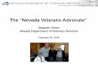 The “Nevada Veterans Advocate” · 2016. 2. 20. · Welcome to the Nevada Veterans Advocate program. Enclosed you will find your certification materials (certificate, polo shirt,