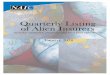 Quarterly Listing of Alien Insurers (July 2013) · 2020. 7. 14. · Group’s recommendation will then be presented at a regulator-only Appeal Committee meeting for consideration