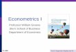 Econometrics I - New York Universitypeople.stern.nyu.edu/wgreene/Econometrics/Econometrics-I... · 2017. 7. 26. · 5-4/36 Part 5: Regression Algebra and Fit Dropping a Variable An