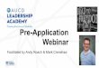Pre-Application Webinar...Pre-Application Webinar. Facilitated by Andy Roach & Mark Crenshaw. 1. What will participants learn? (Red) 2. How will participants learn? (Orange) 3. What