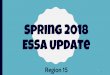 Spring 2018 ESSA Update...Agenda • ESSA Updates – Funding projections, incl 17-18 Revised Final Amounts – Supplement, Not Supplant Methodology – MOE – Uses of Funds • Perkins
