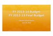 FY 14 Budget Presentation - ... FY#2012(13#Final#Budget Revenues FY#2012â€™13# Original FY#2012â€™13#