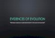 Evidences of Evolution - BIOLOGY BY COAD · 2020. 1. 21. · evidences of evolution • evolution helps explain the unity of life, which basically states that all life came from a