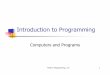 Introduction to Programming · Reusable software components that model items in the real world Meaningful software units e.g ui portal Student objects, course objects, objects, invoice
