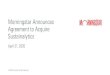 Morningstar Announces Agreement to Acquire Sustainalytics...The future acceptance of, and growth prospects for, sustainable investing data and research; ... Controversies 23,000 Engagement,