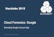 Cloud Forensics: Google - ElcomSoft€¦ · 15/5/2018  · Cloud Forensics Page 4. 5 • Tens of thousand device models • Several thousand manufacturers • Extreme platform fragmentation