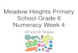 Meadow Heights Primary School Grade 6 Numeracy Week 4...Hi guys! Welcome to week 4 Numeracy. This week we are learning about 2D and 3D shapes. Before you start your learning you need