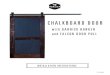 CHALKBOARD DOOR...Garrick Door Hangers Track Adjustable Spacers Lag Screws - 5” x 3/8” Hex Bolts - 2” x 3/8” Acorn Nuts Anti-jump Brackets with 1-1/4” Screws 1” Washers