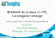 IEAGHG Activities in CO2 Geological Storage...Storage, EERC – Final Report Received • Induced Seismicity and its Implications for CO 2 Storage Risk, CO2CRC – Draft Received