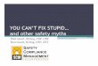 YOU CAN’T FIX STUPID… and other safety myths · What we see as “stupid” is often just people applying strategies that normally work 18 If we eliminate those strategies before